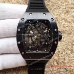 Replica Richard Mille RM 11L Black plated Case Skeleton Dial rubber Watches